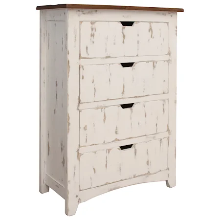 Rustic Solid Wood 4 Drawers chest